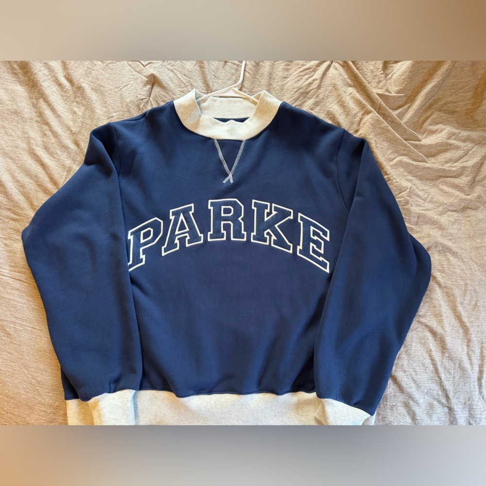 PARKE Two Tone Varsity Mockneck - Denim